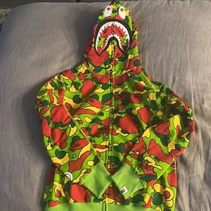 Authentic Green and red Bape hoodie